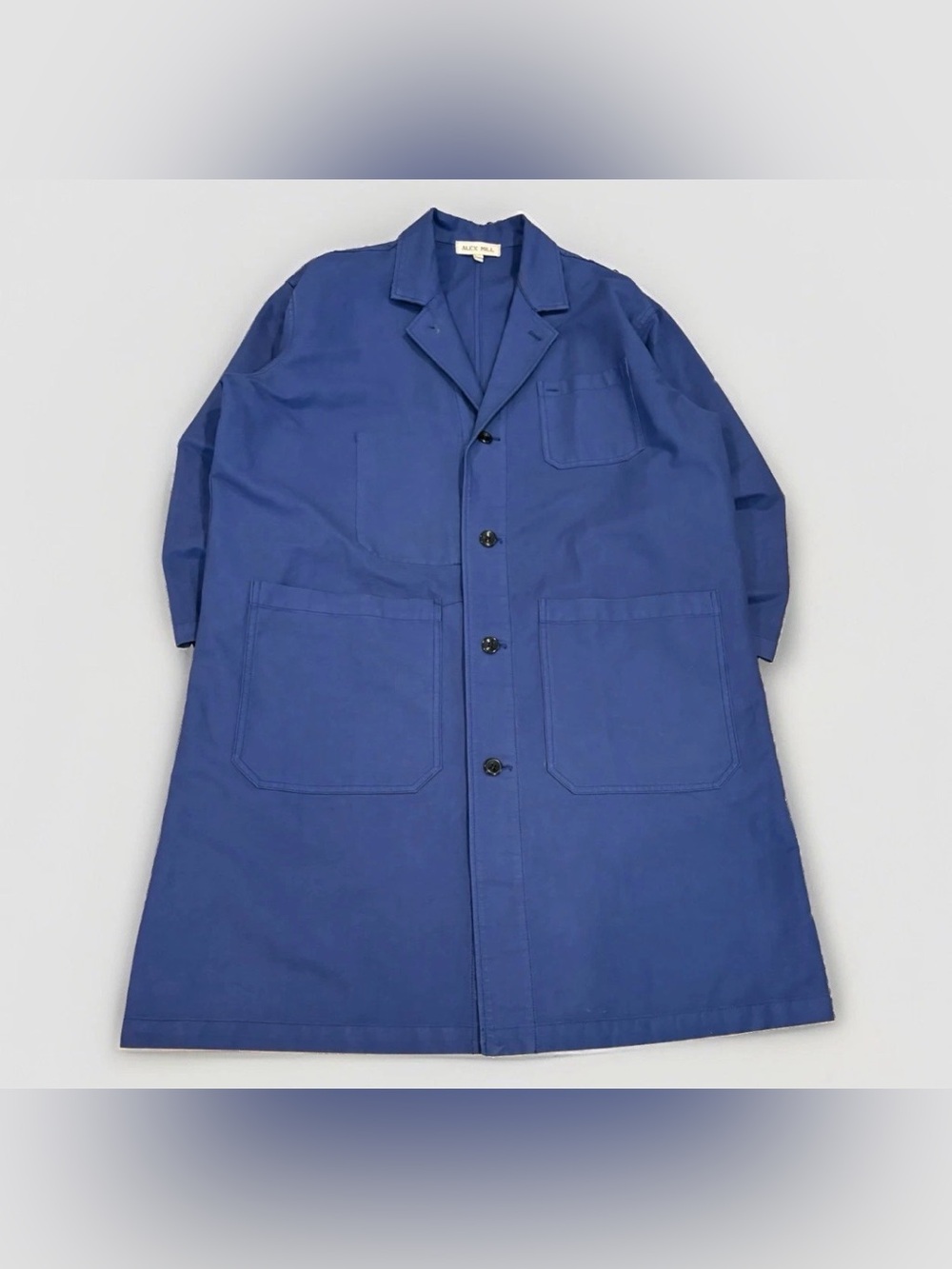 Alex Mill Oversized Long Chore Jacket Button Up Cotton Canvas Navy Size X-Large